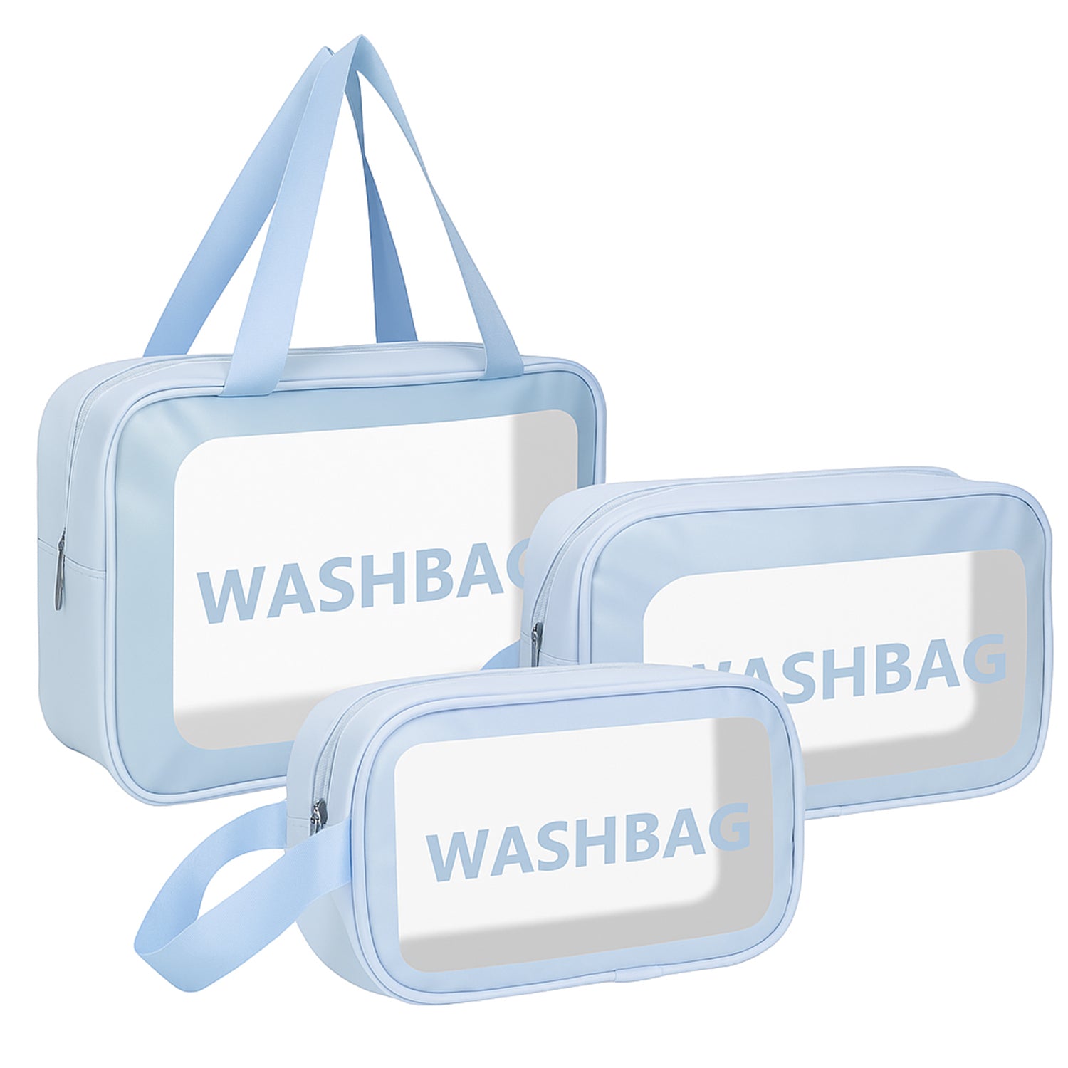 3-in-1 Waterproof Transparent Travel Toiletry Bag Set 3-in-1 Waterproof Transparent Travel Toiletry Bag Set